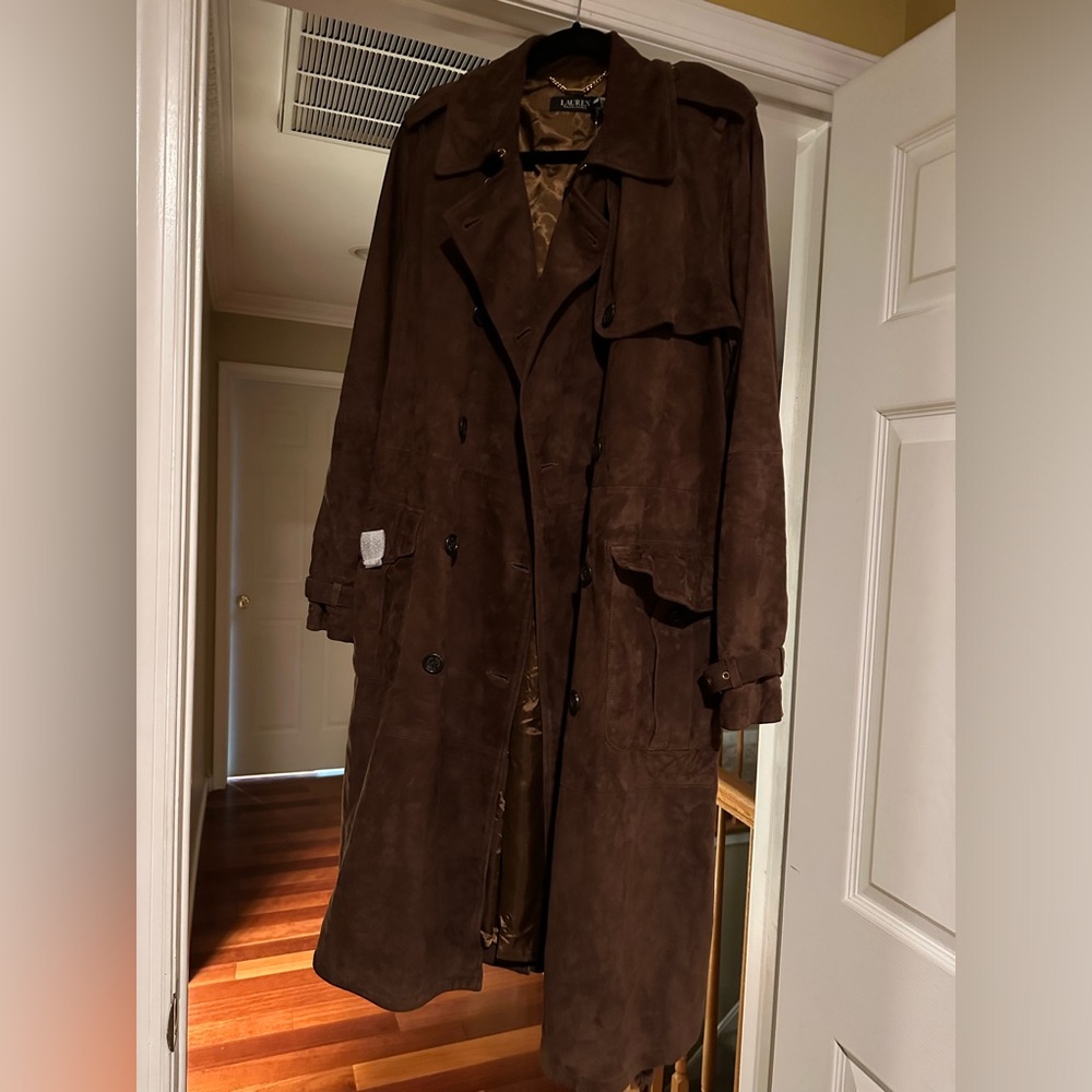 Ralph Lauren Goat Suede Trench - NWT Brown Suede Jacket - Picture 4 of 16
